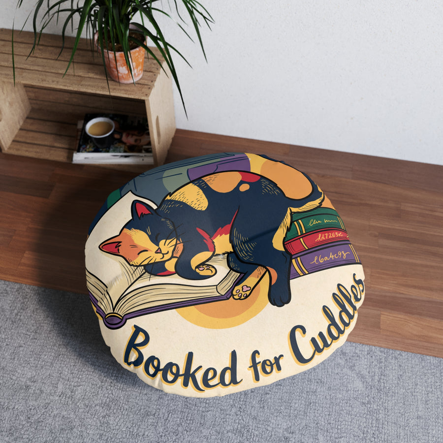 Dark Academia Cat Floor Pillow — Cozy Study Cushion