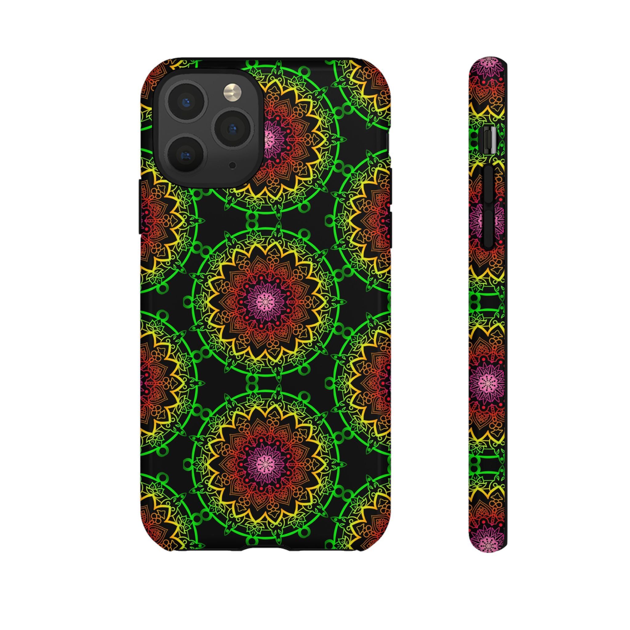 Custodia per telefono con mandala artistica, motivi audaci e stile moderno