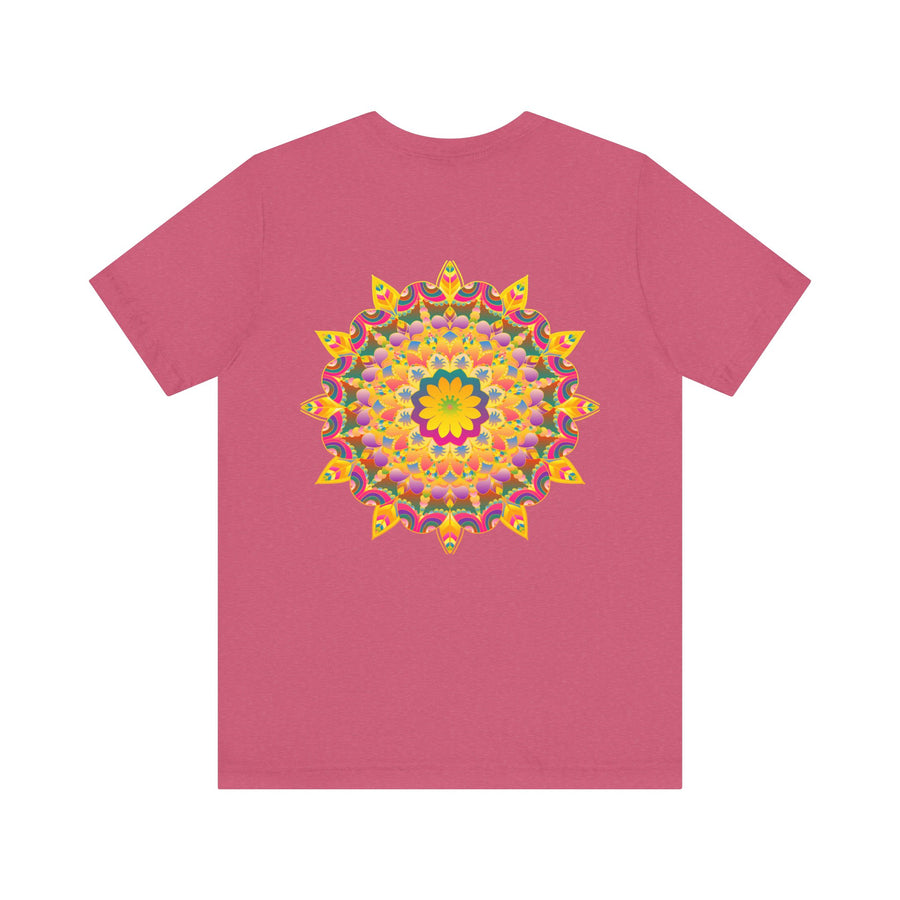 Vibrant Mandala Tee - Peace & Harmony: A colorful and intricate mandala design, representing peace and harmony, on a comfortable and stylish t-shirt