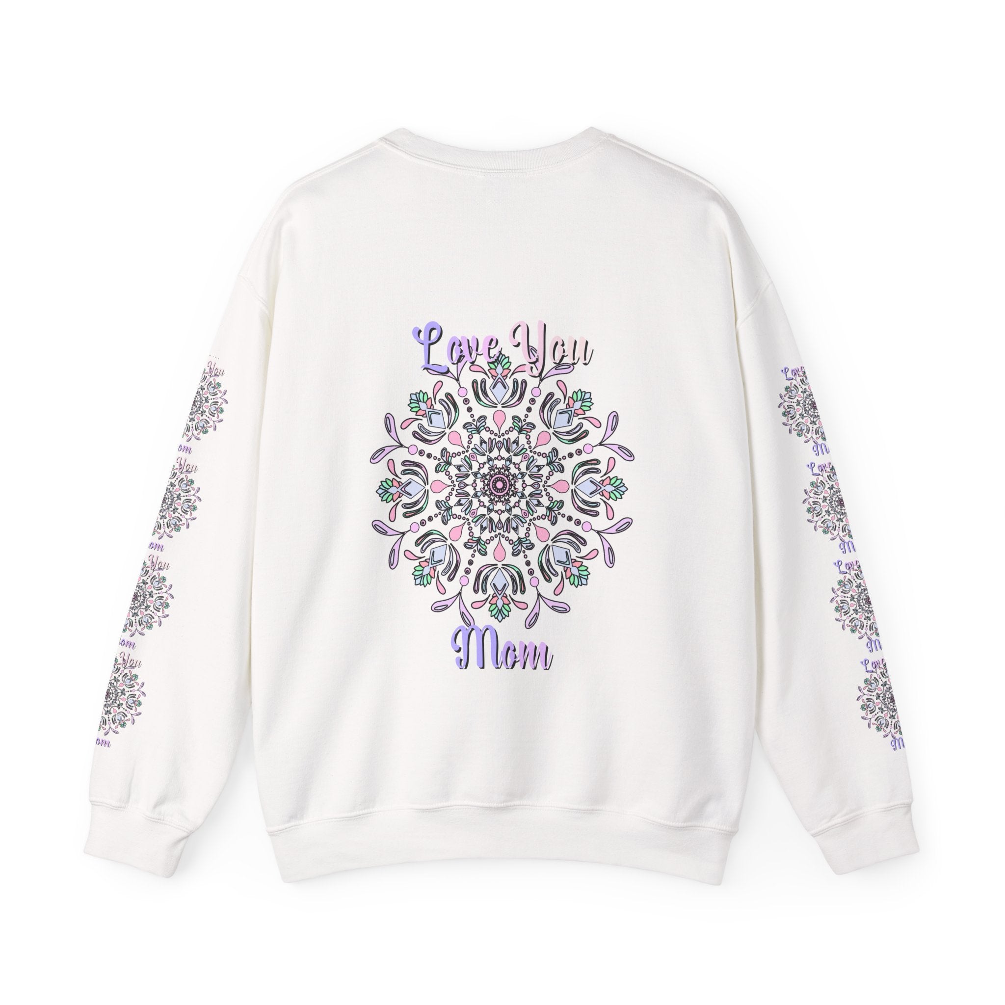 Mom Empowering Mandala Sweatshirt in Soft Pastel Hues