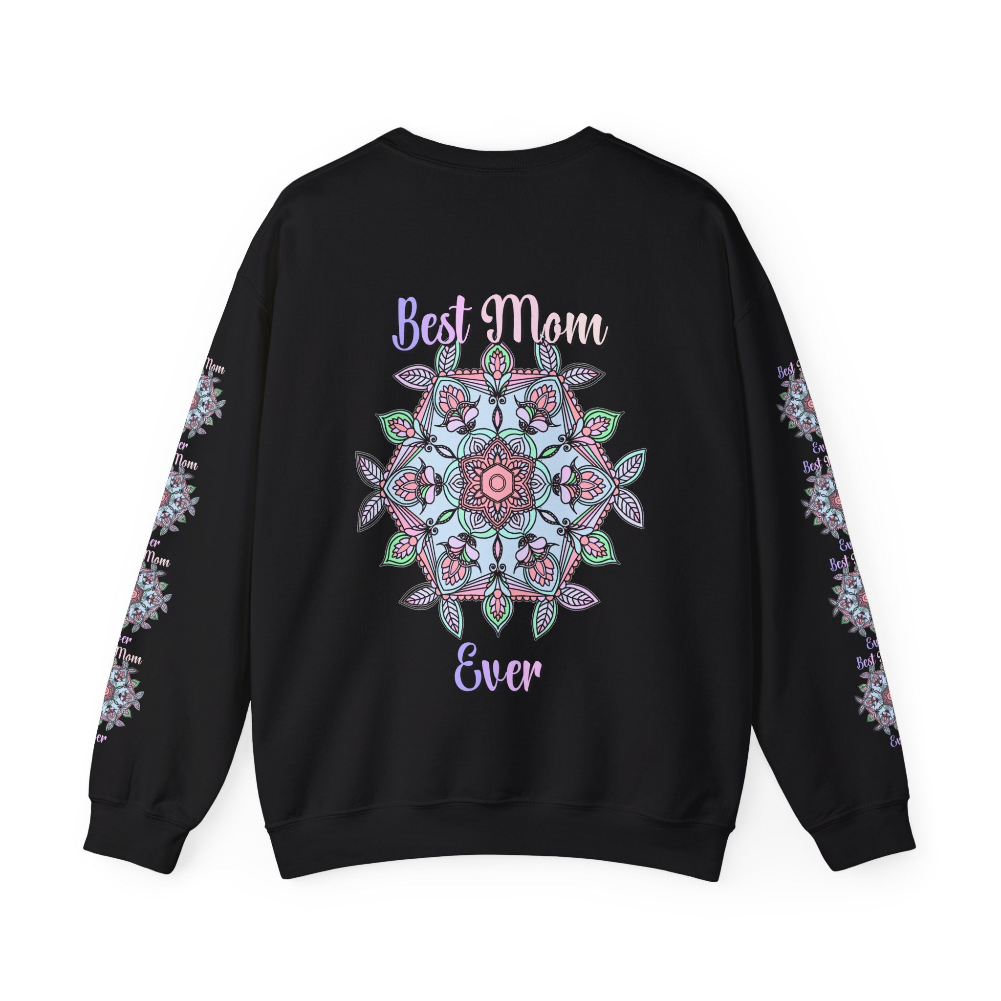 Mandala Art Crewneck Sweatshirt Celebrating Moms in Soft Hues