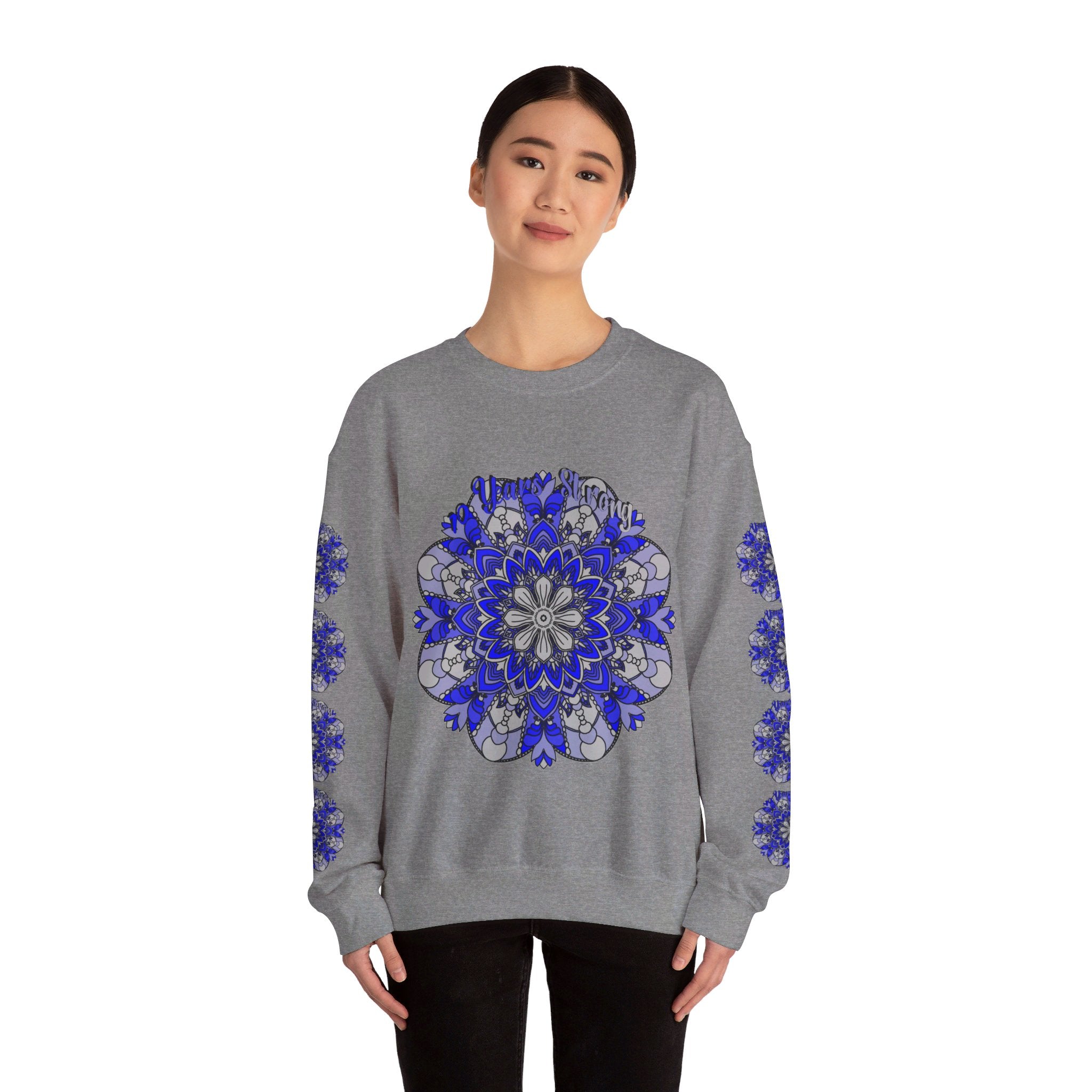 10th Anniversary 10 Years Strong Unisex Sweatshirt in Navy Back View with Logo Print