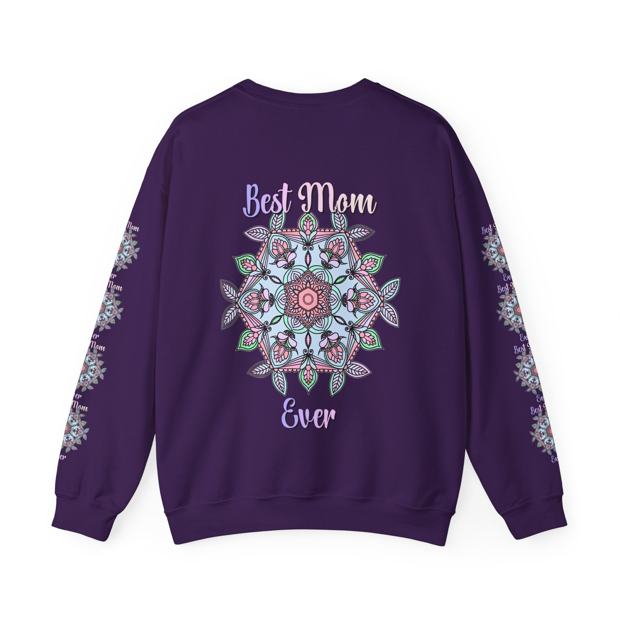 Mandala Art Crewneck Sweatshirt Celebrating Moms in Soft Hues