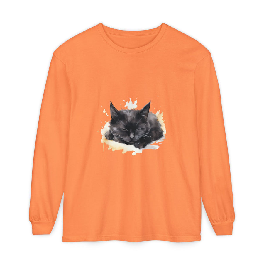 Full Sleeve Tee | Sleepy Cat Watercolor