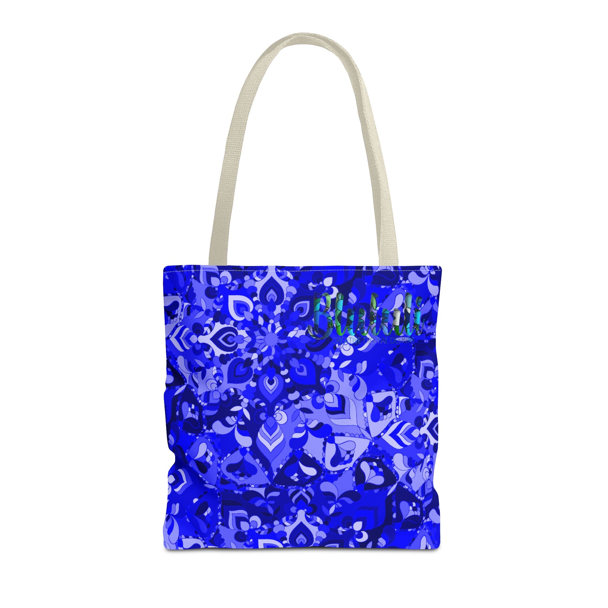 Borsa tote con design mandala blu per un uso quotidiano elegante