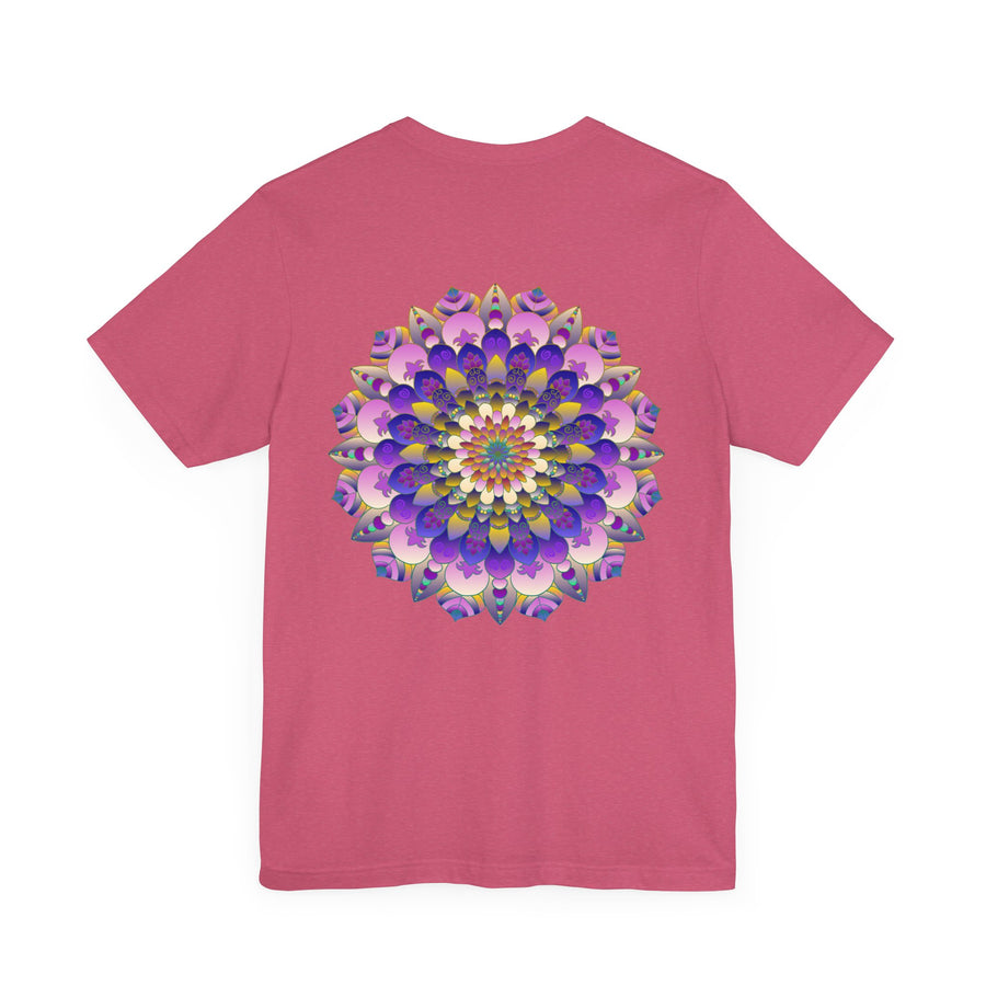 Colorful mandala t-shirt featuring intricate design for spiritual peace and harmony
