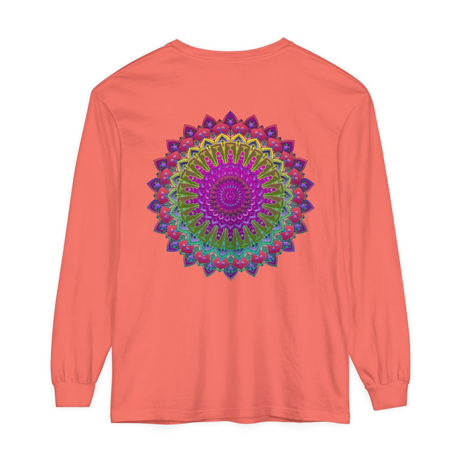 Vibrant Mandala Unisex Long Sleeve T-Shirt Enhancing Casual and Cool Vibe
