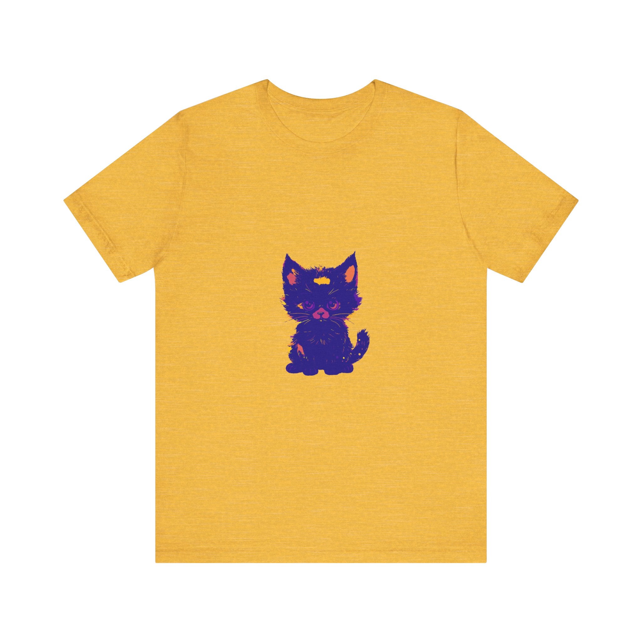 Black Cat Mystery - Blue Cat T-Shirt alt texts:
Black Cat Mystery Blue Cat T-Shirt on a white background