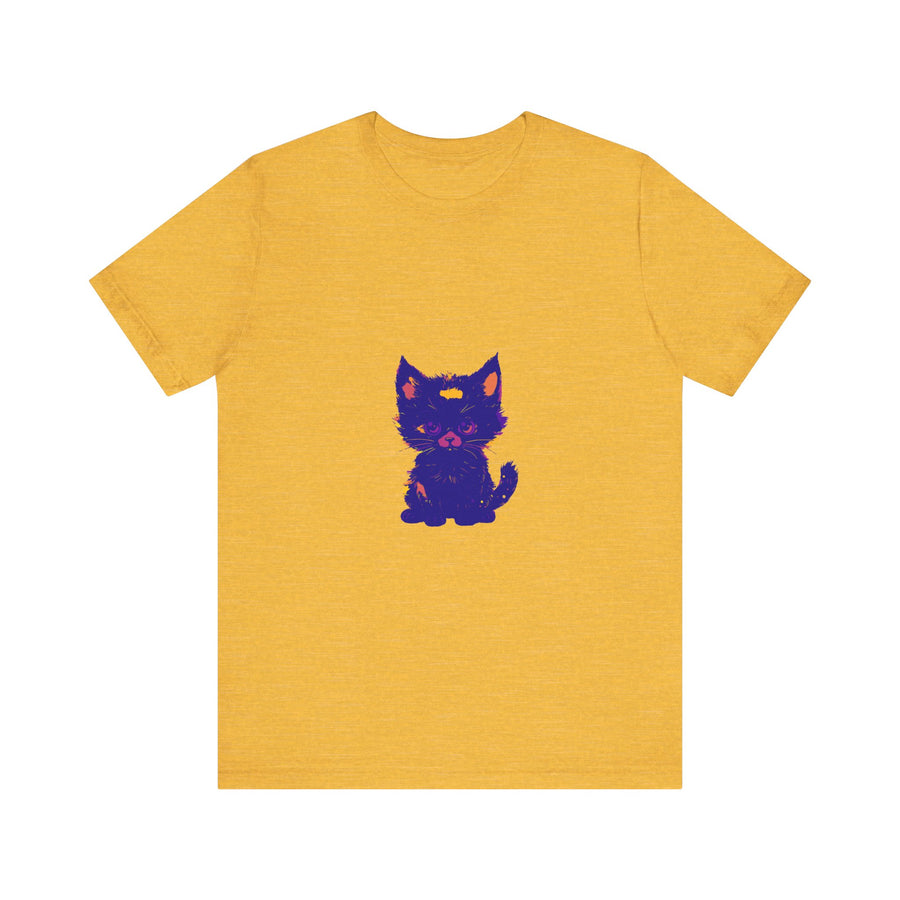 Black Cat Mystery - Blue Cat T-Shirt alt texts:
Black Cat Mystery Blue Cat T-Shirt on a white background