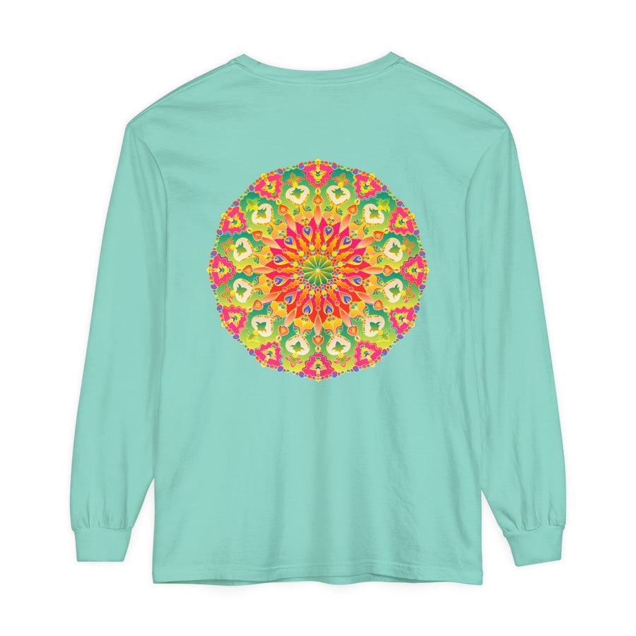 Intricate Mandala Long Sleeve T-Shirt featuring vibrant and detailed art design