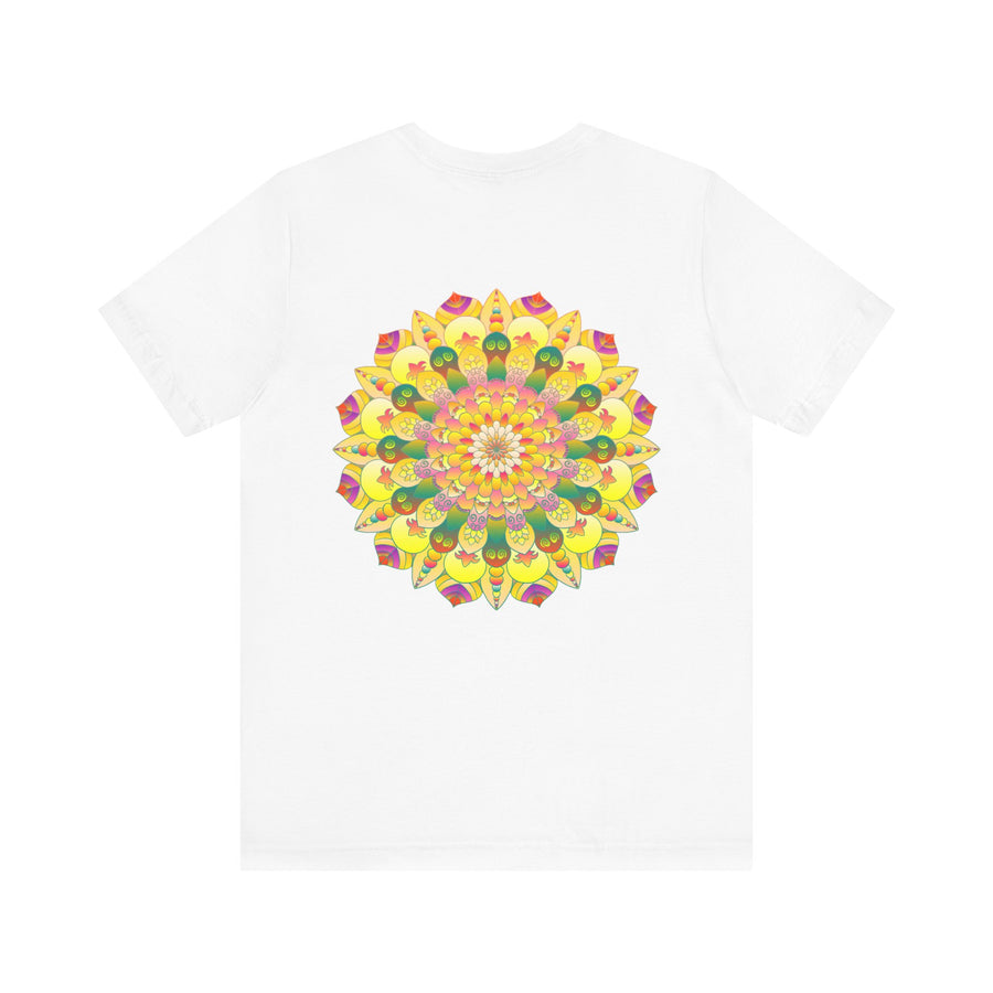 Colorful and intricate Vibrant Mandala Tee representing spiritual peace and harmony