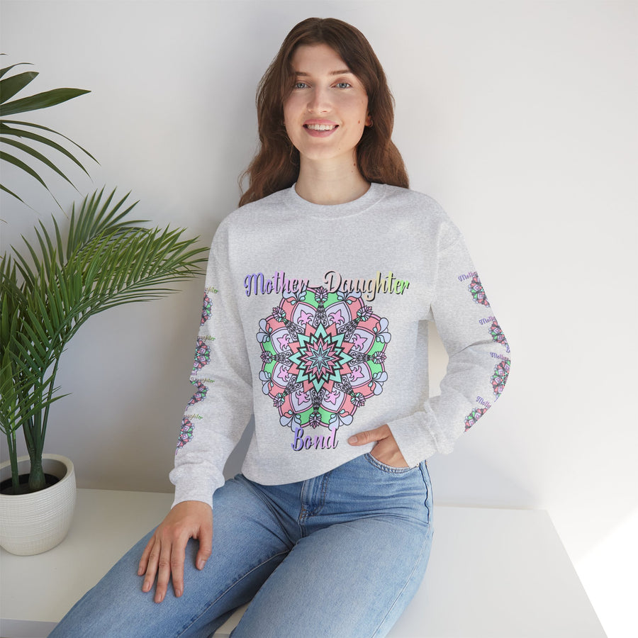 Mother-Daughter Bond Crewneck Sweatshirt — Floral Mandala Family Gift