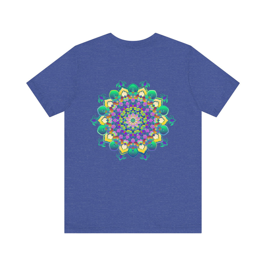 Colorful and intricate mandala design tee representing spiritual peace and harmony