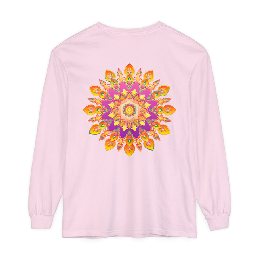 Colorful mandala design long sleeve t-shirt for men and women