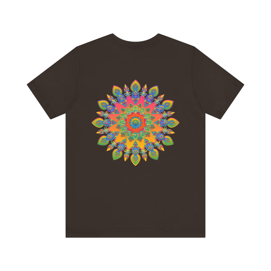 Colorful and intricate t-shirt featuring a mesmerizing mandala design