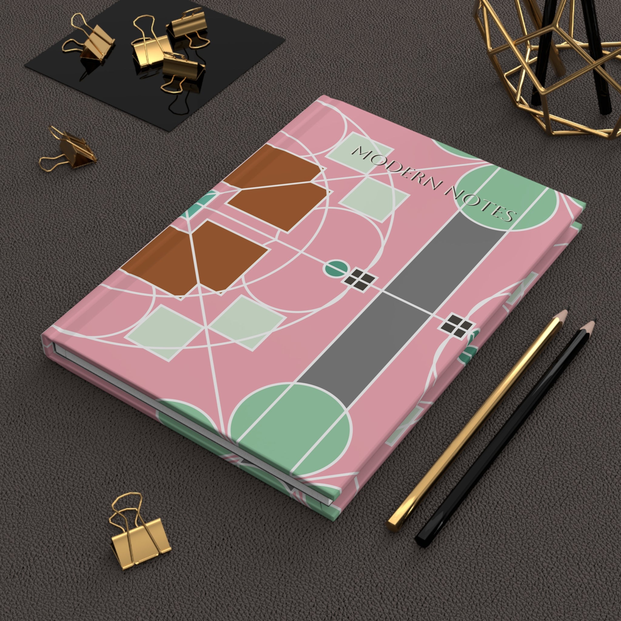 Minimal Forms Hardcover Journal — Geometric Nordic Bauhaus Design