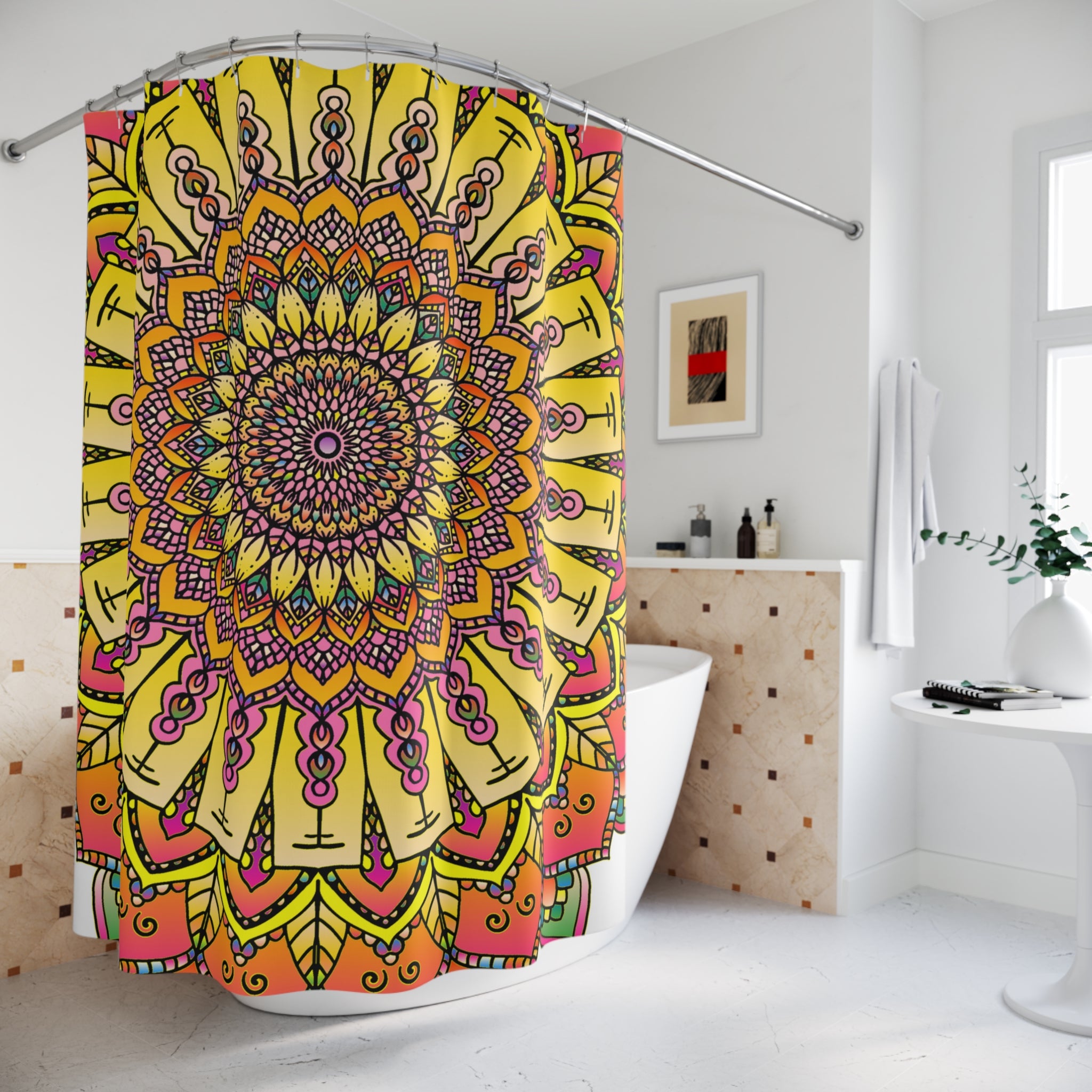 Solar Mandala Shower Curtain