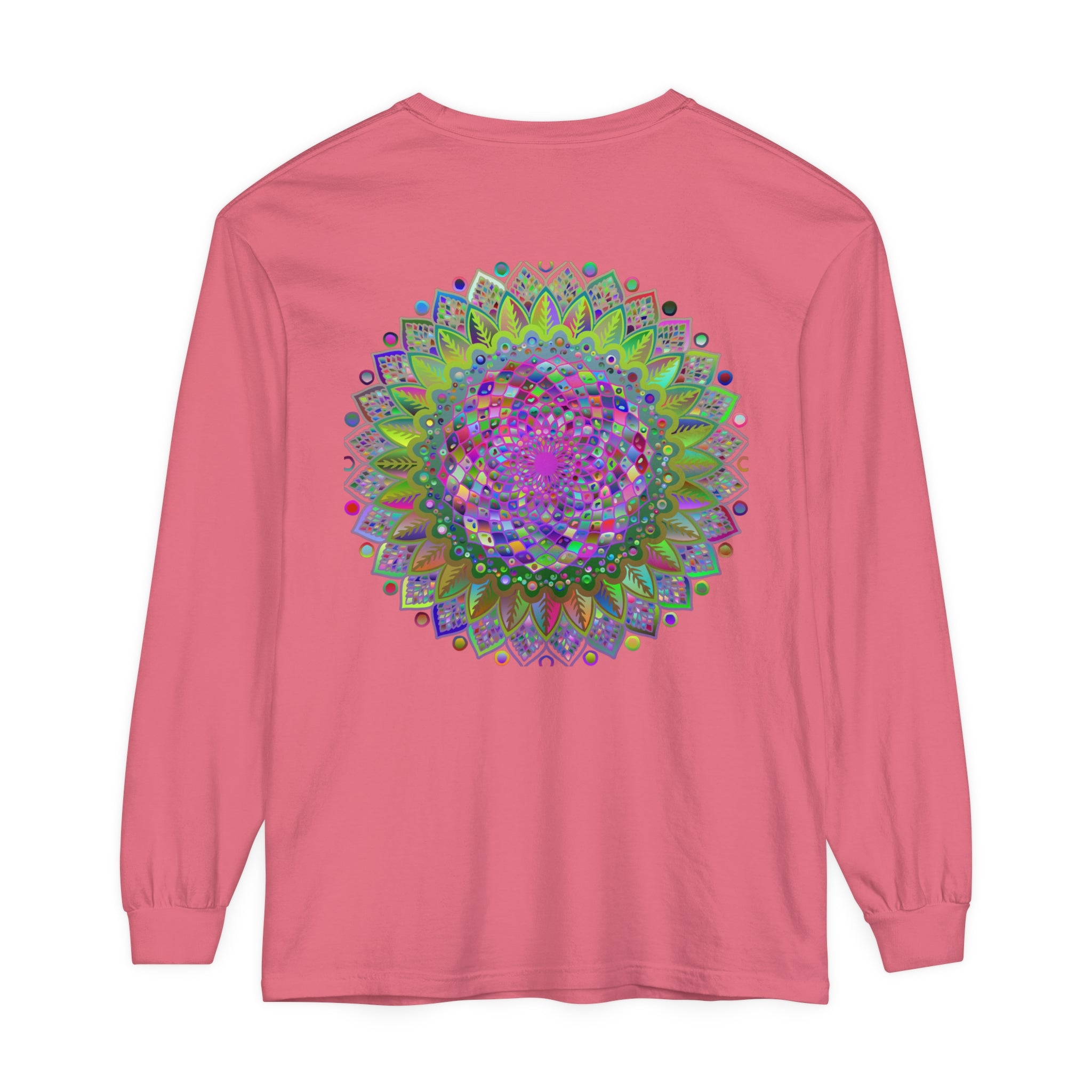 Colorful mandala design long sleeve t-shirt for both men and women