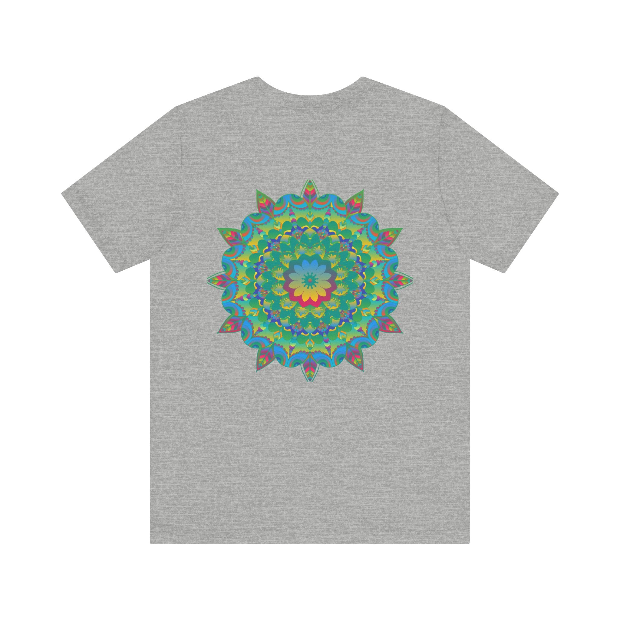 Vibrant mandala tee featuring intricate spiritual design for peace and harmony