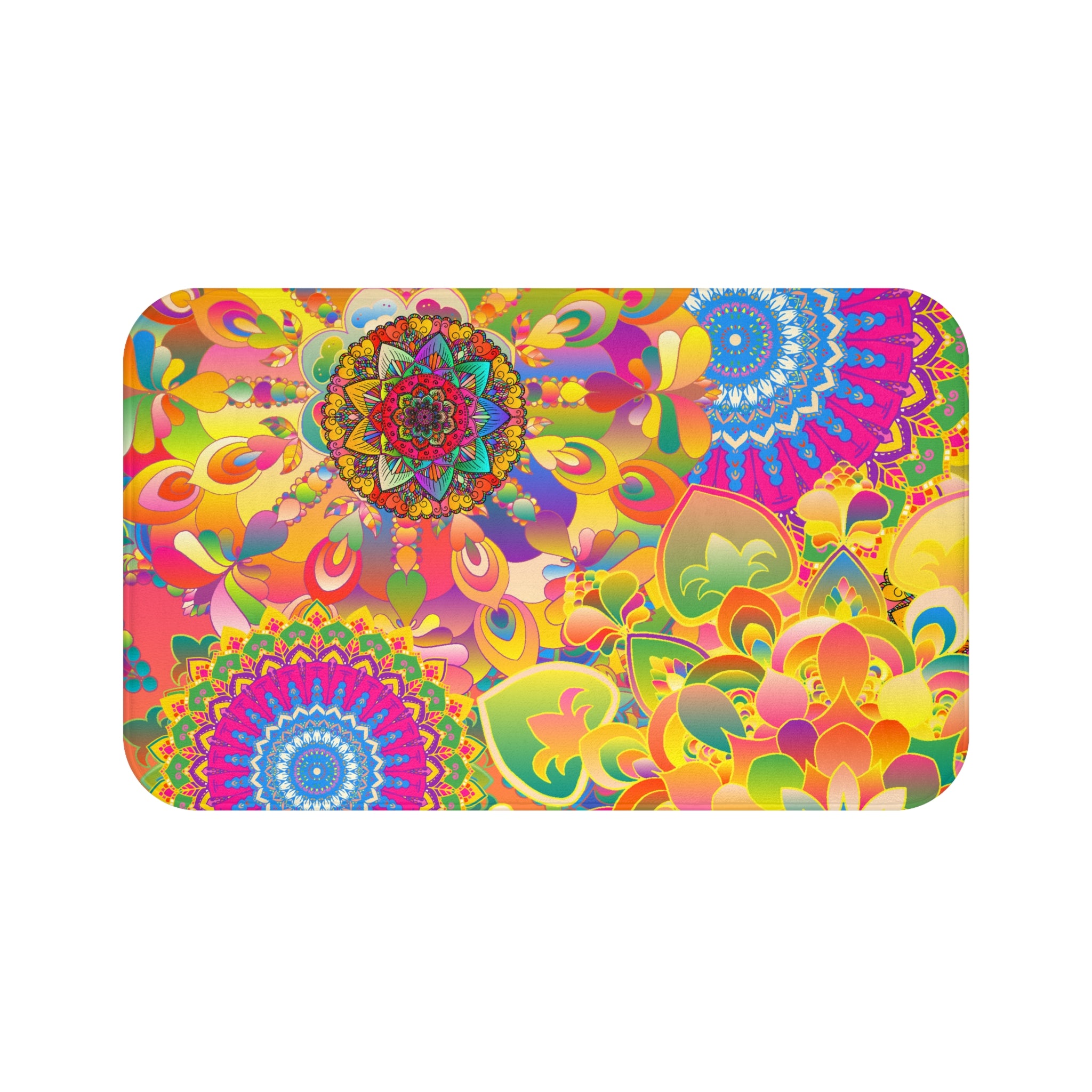 Psychedelic Floral Mandala Bath Mat