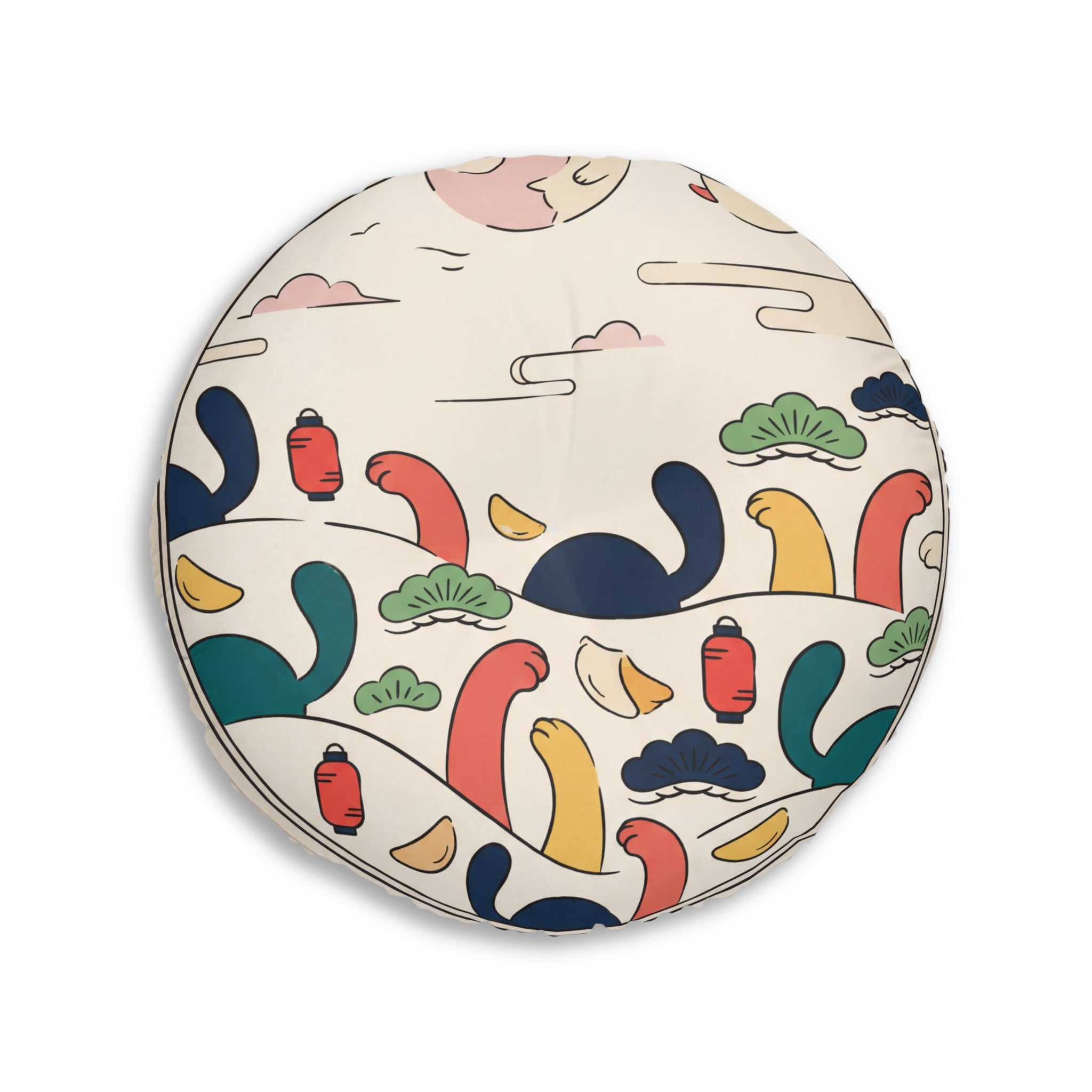 New Year Cozy Cat Floor Pillow