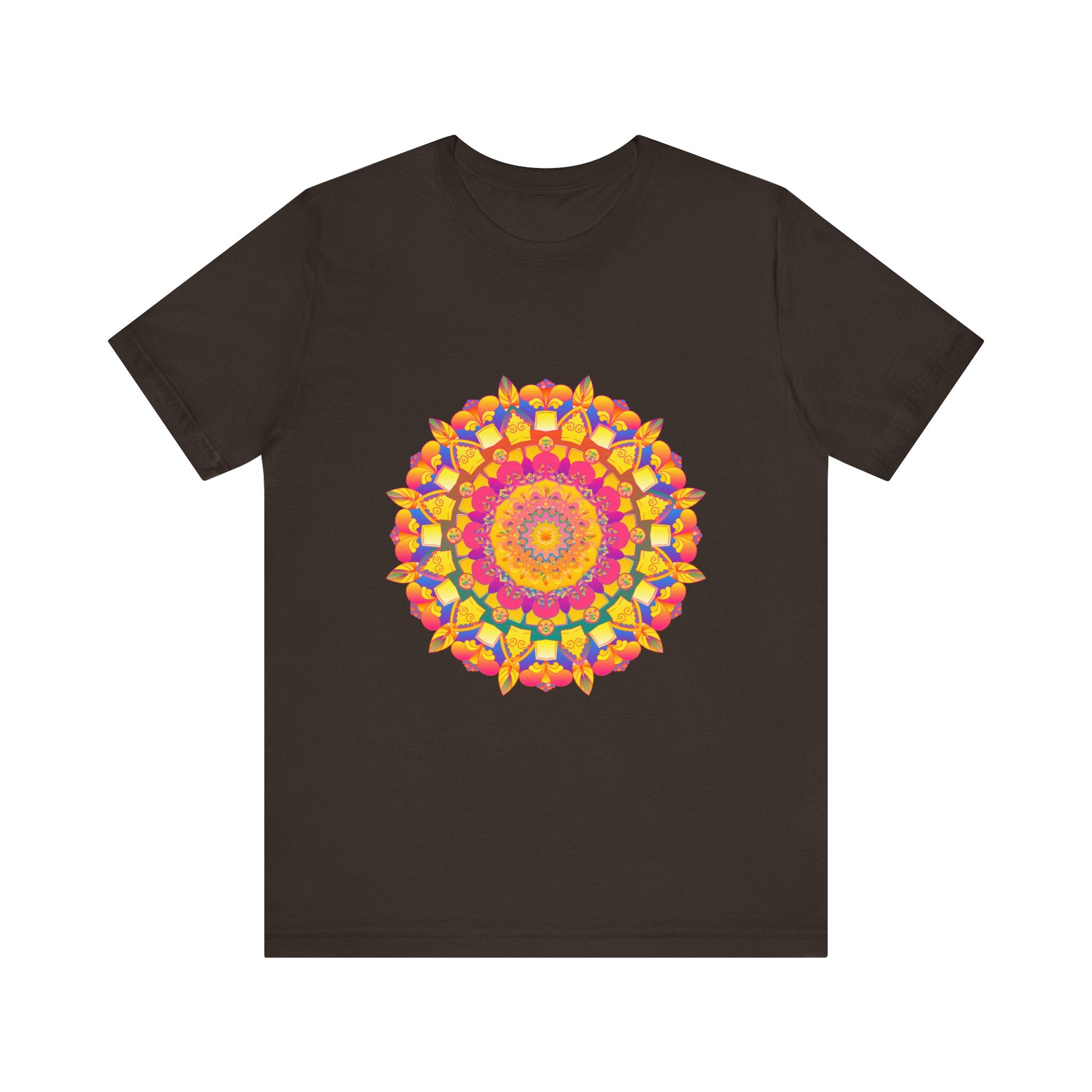 Vibrant and detailed mandala tee with intricate and colorful pattern design
