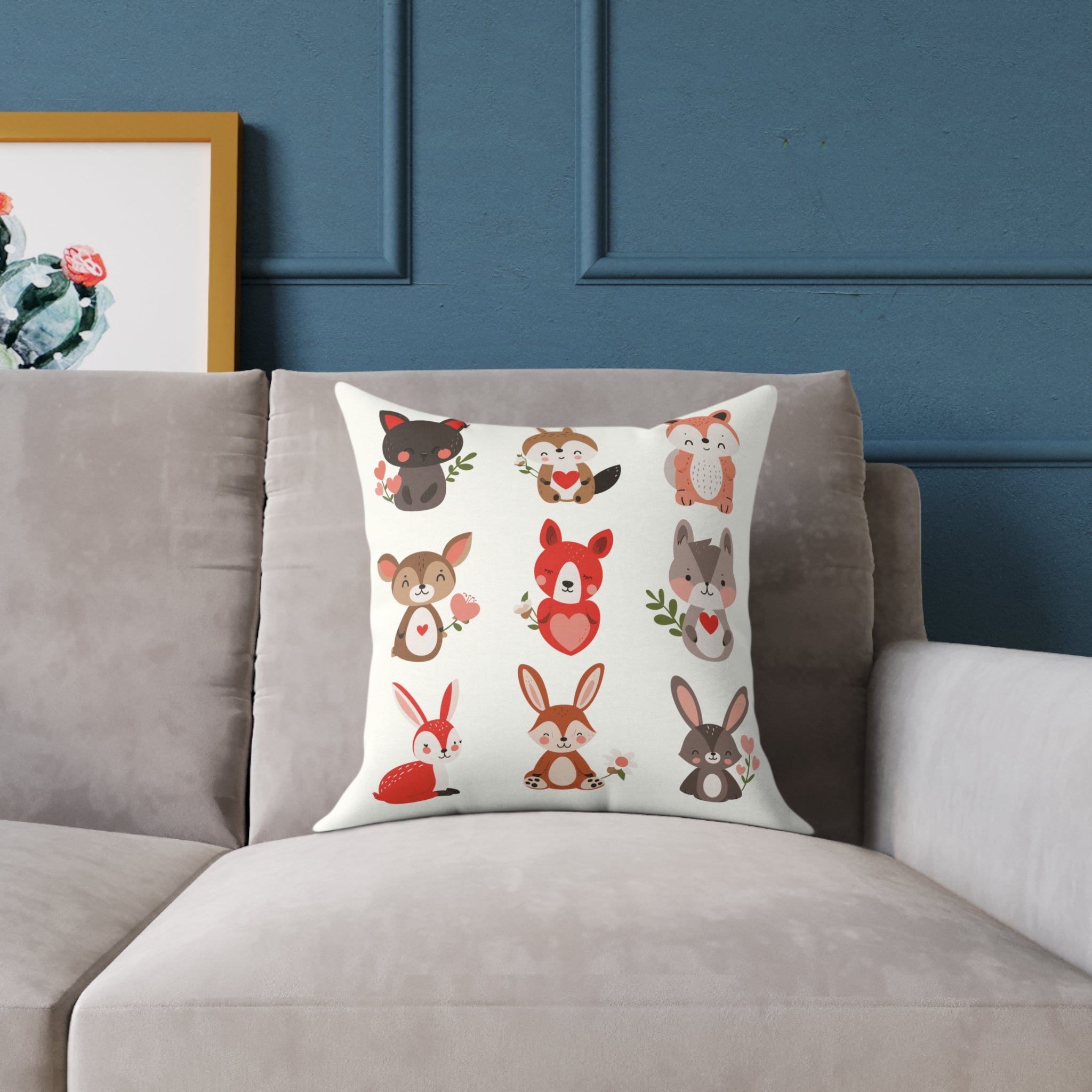 Skurriles Tierdruckkissen, gemütliches Wohndekor, Geschenk für Tierliebhaber, Kinderzimmer-Akzent, süßes Kissen, Jahreszeitendekoration