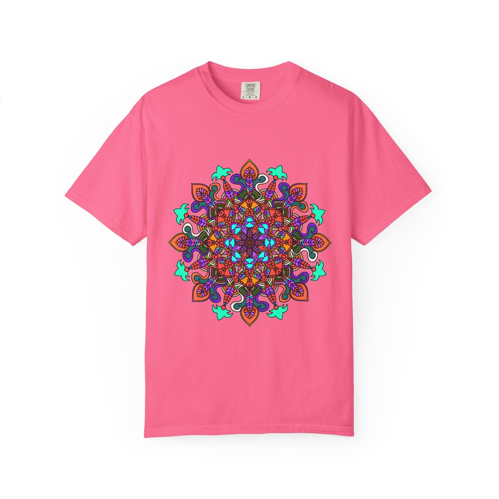 T-shirt con disegno mandala fatto a mano - 100% cotone