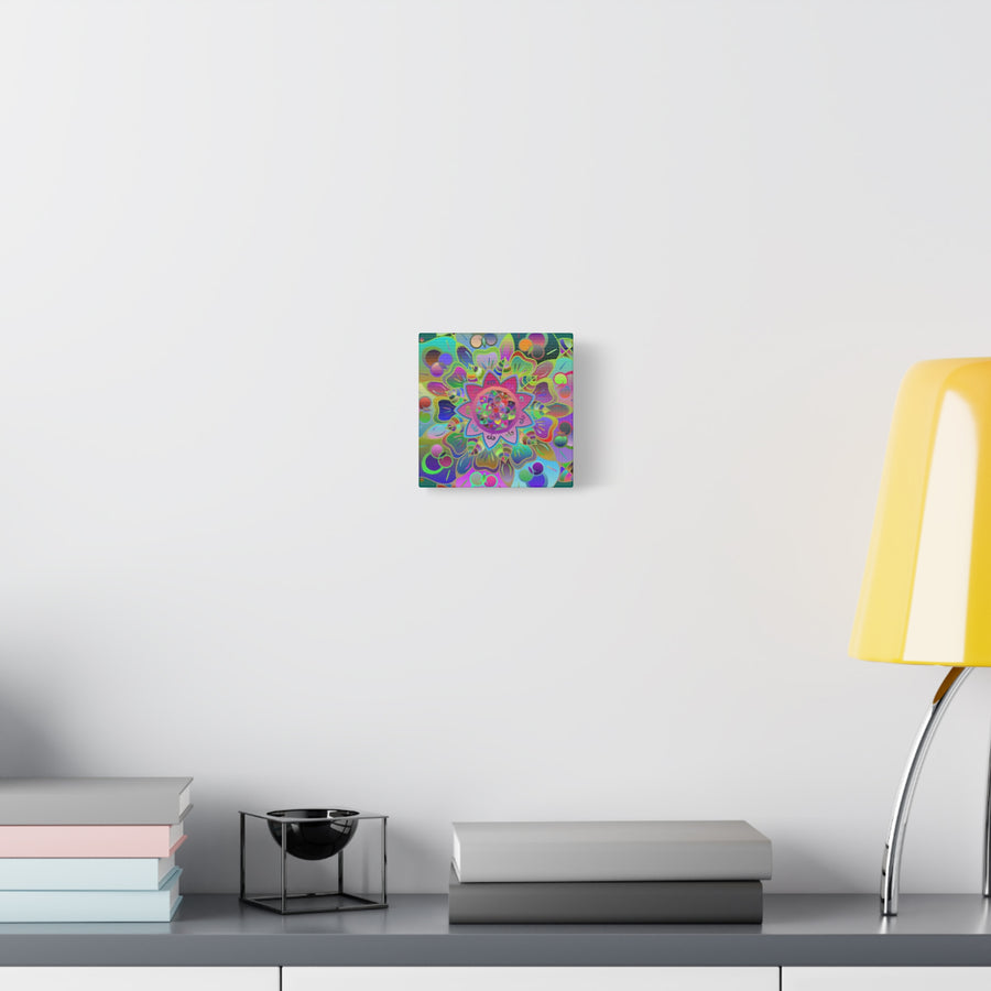 Vibrant Mandala Matte Canvas Wall Art — Colorful Boho Stretched Canvas