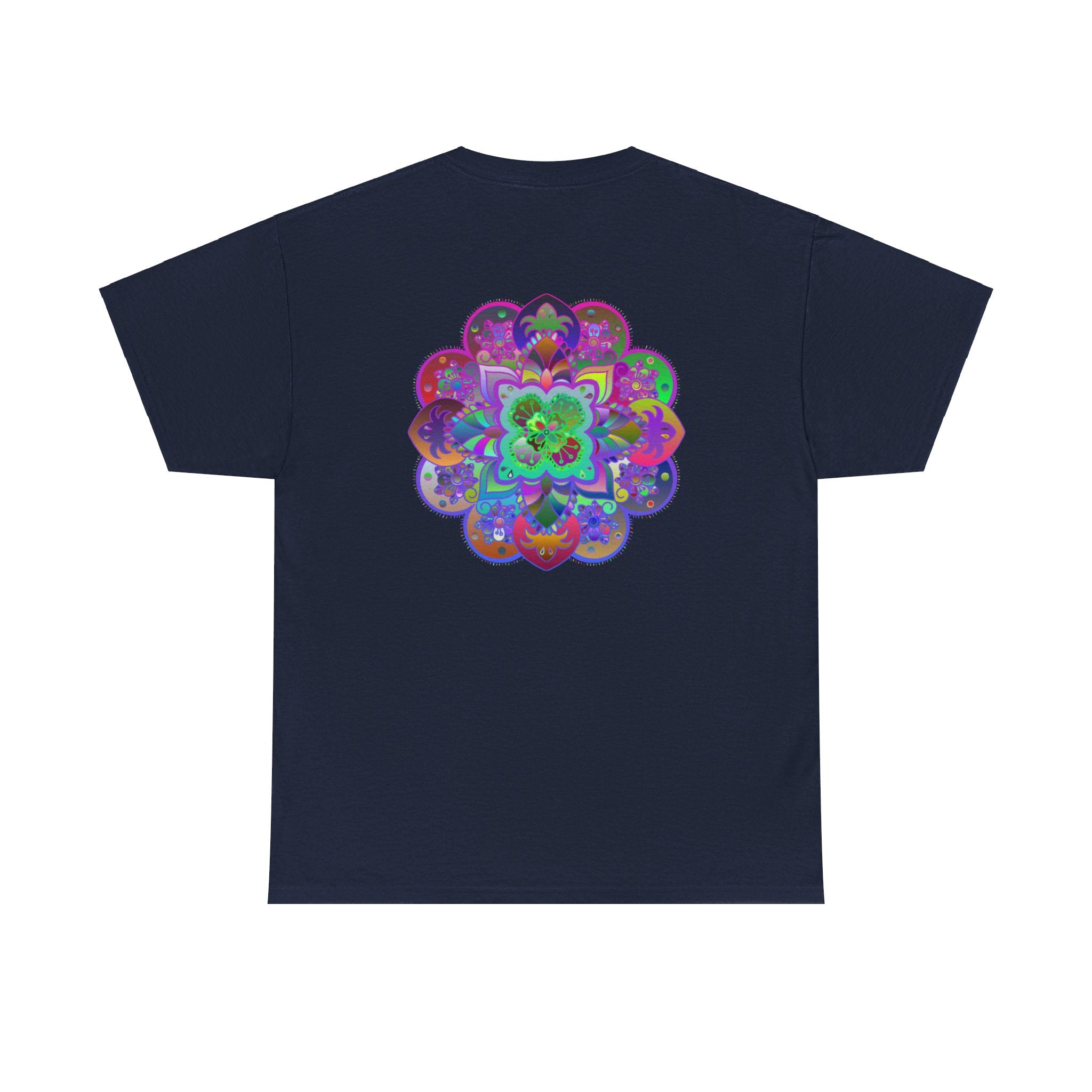 Unisex heavy cotton tee featuring a mandala art design, perfect for yoga and mindfulness practices