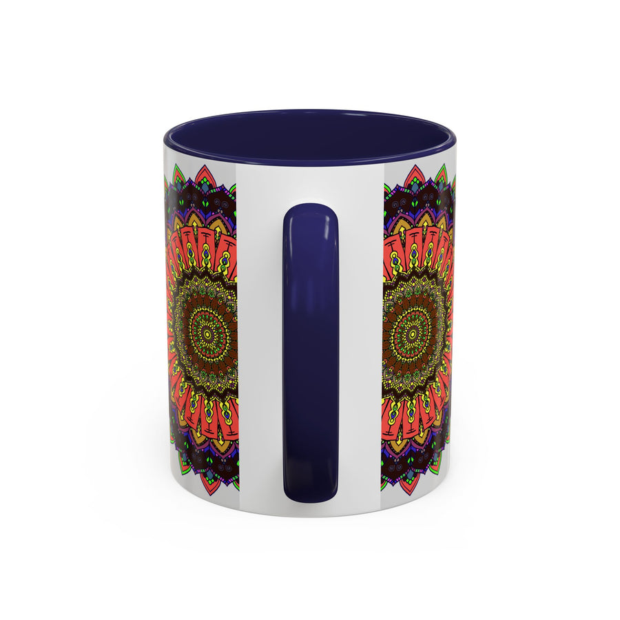 Unique and vibrant mandala art mug for a spiritual and artistic touch
