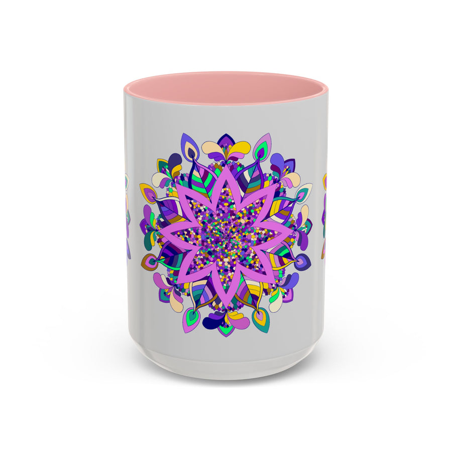 Charming Mug with Mandala Art on Light Grey Background