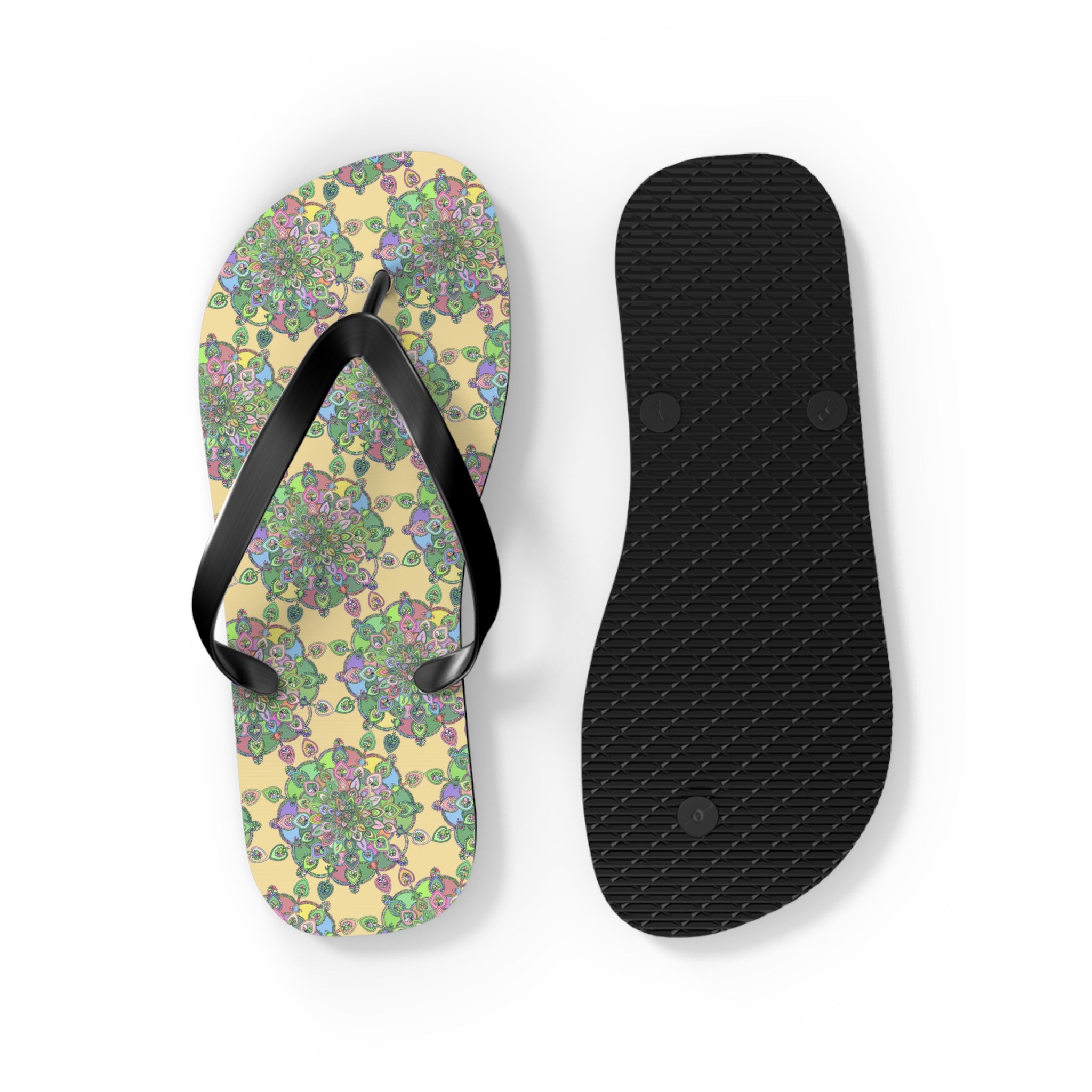 Colorful Floral Flip Flops, Summer Beach Footwear, Casual Sandals, Gift for Vacation, Boho Style