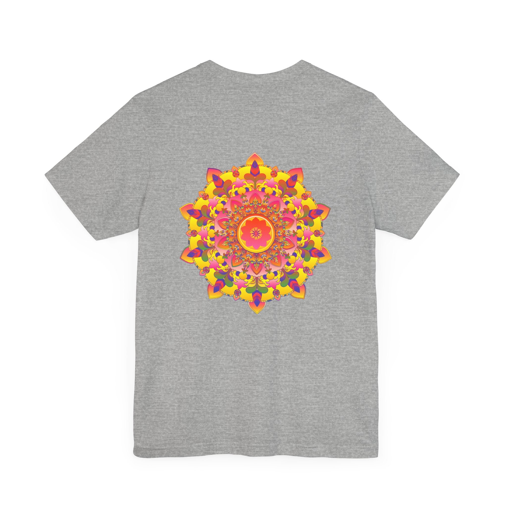 Vibrant shirt with a mesmerizing mandala pattern and spiritual symbolism