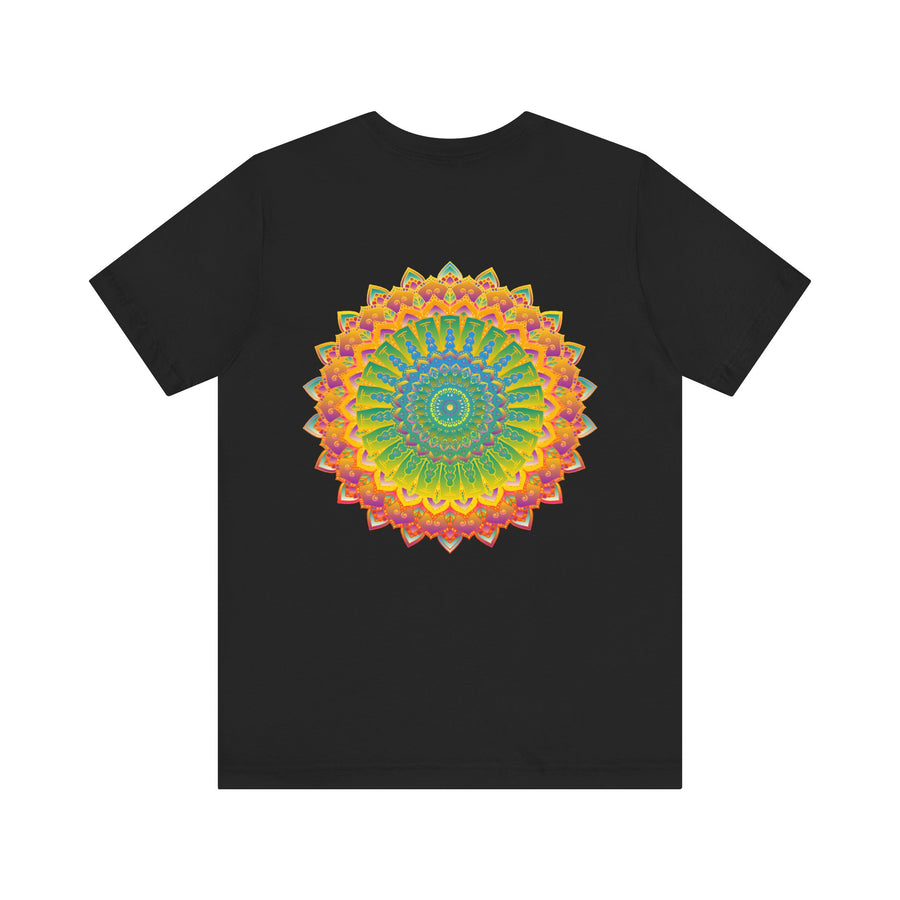 Vibrant Mandala Tee featuring intricate spiritual design promoting peace and harmony