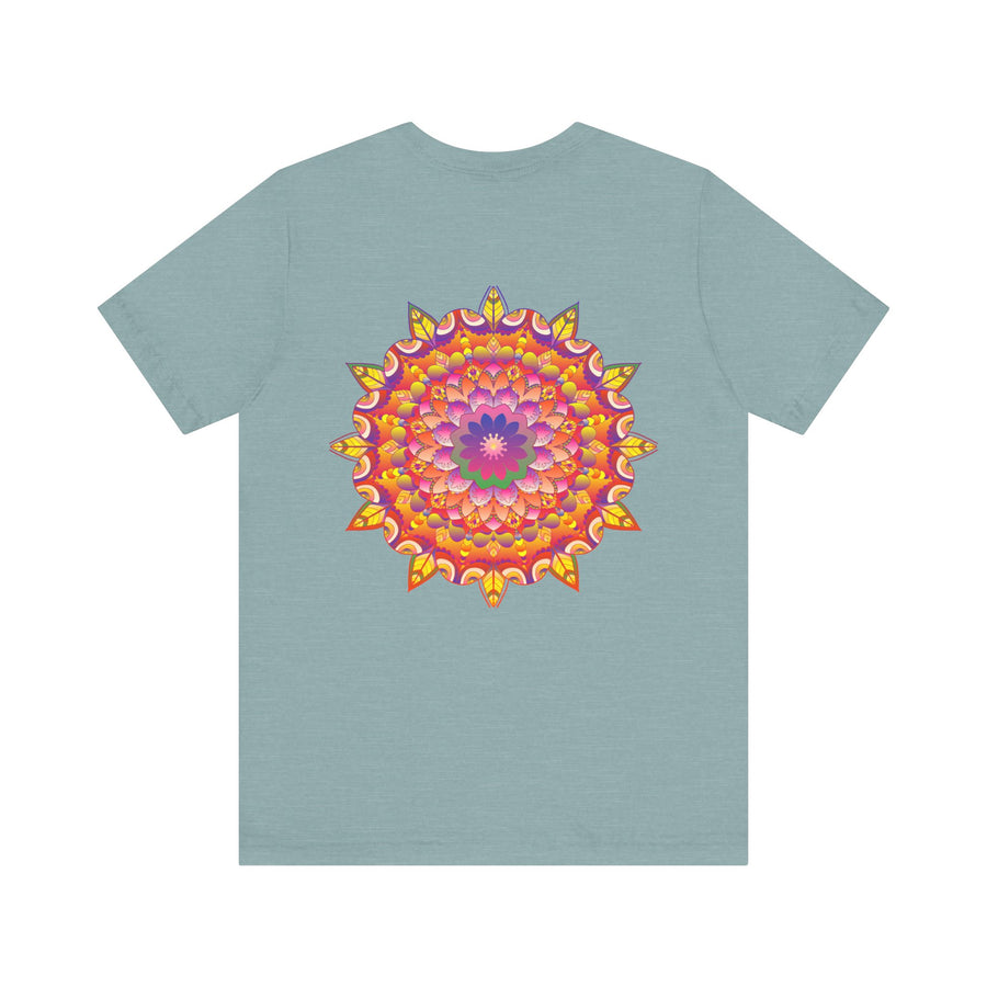 Beautiful Vibrant Mandala T-Shirt featuring a spiritual design promoting peace and harmony, perfect for expressing your inner calm and positivity