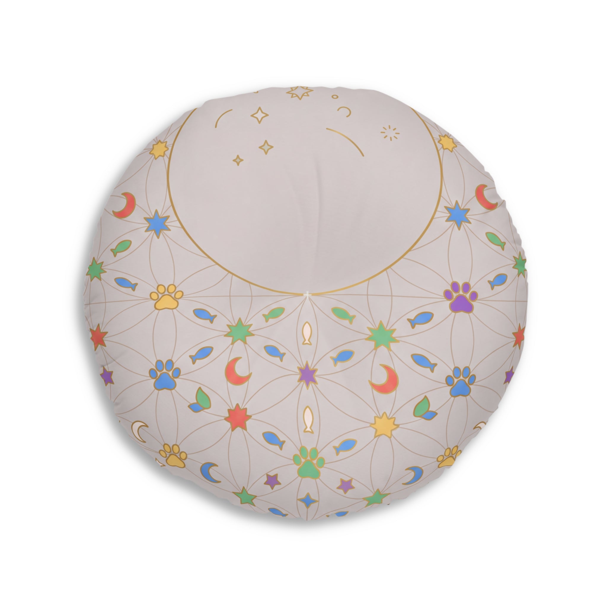 Purr-fectly Balanced Sacred Geometry Cat Floor Pillow