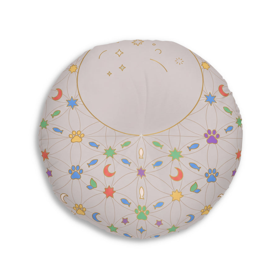 Purr-fectly Balanced Sacred Geometry Cat Floor Pillow