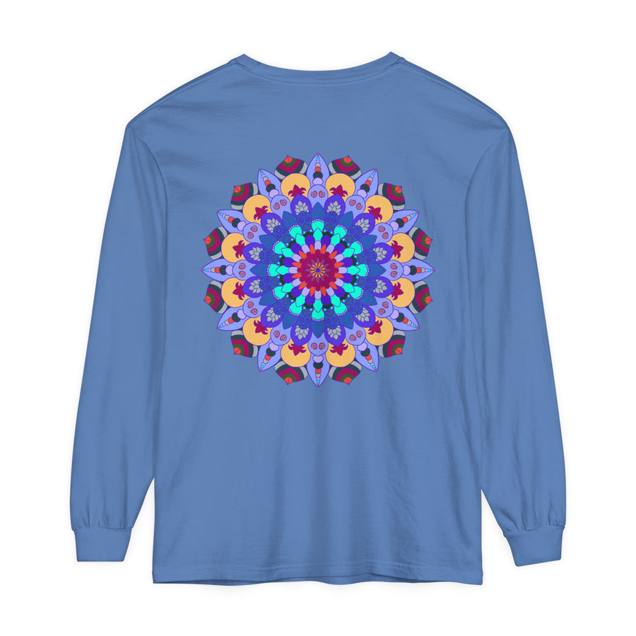 Mandala patterned long sleeve tee with vibrant and eye-catching colors