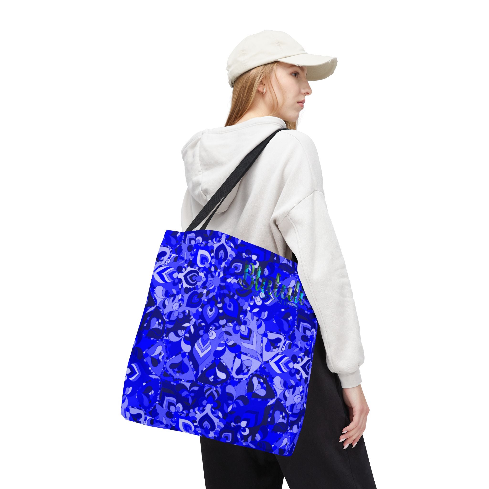 Borsa tote con design mandala blu per un uso quotidiano elegante