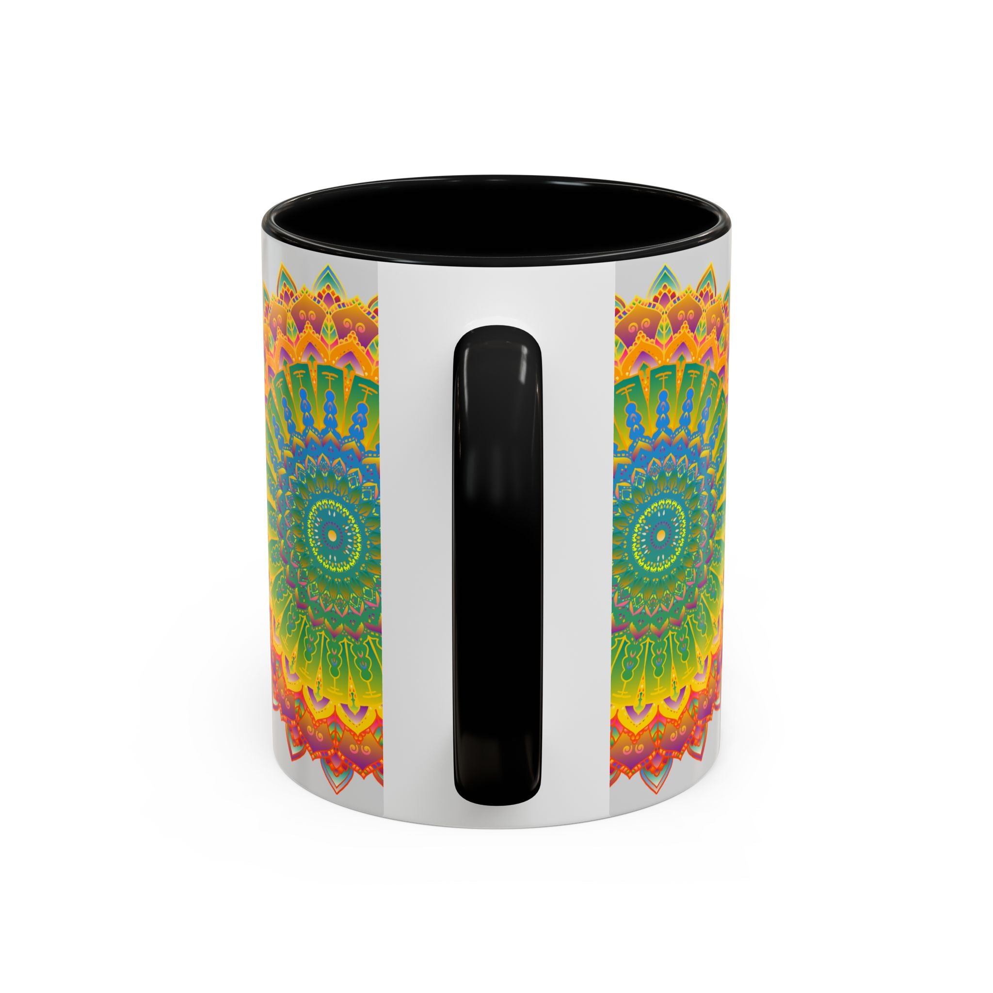 Colorful and intricate mandala art on a beautiful mug