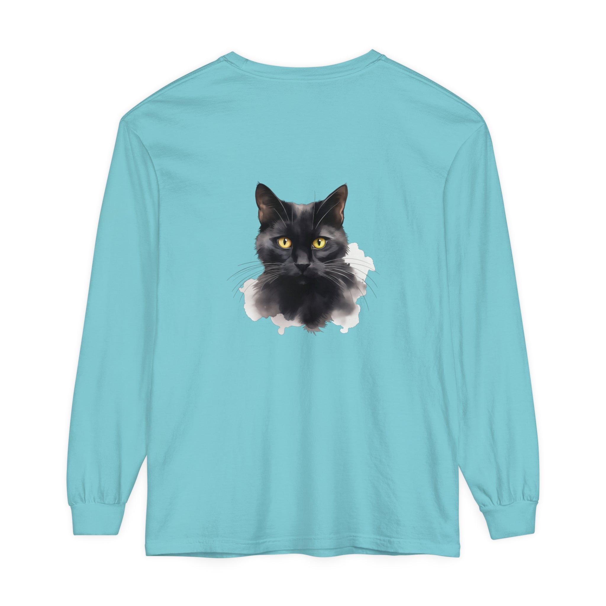 Long Sleeve T-Shirt for Cat Lovers with Realistic Cat Design