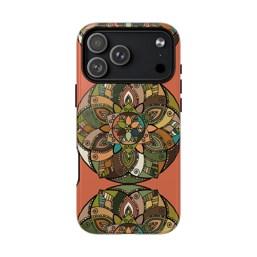 Mandalablumen Tough Magnetic Phone Case — Boho Erdtöne Schutzhülle
