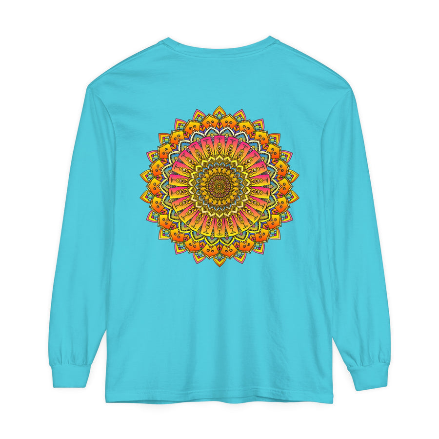 Colorful and intricate Mandala design long sleeve t-shirt for both men and women