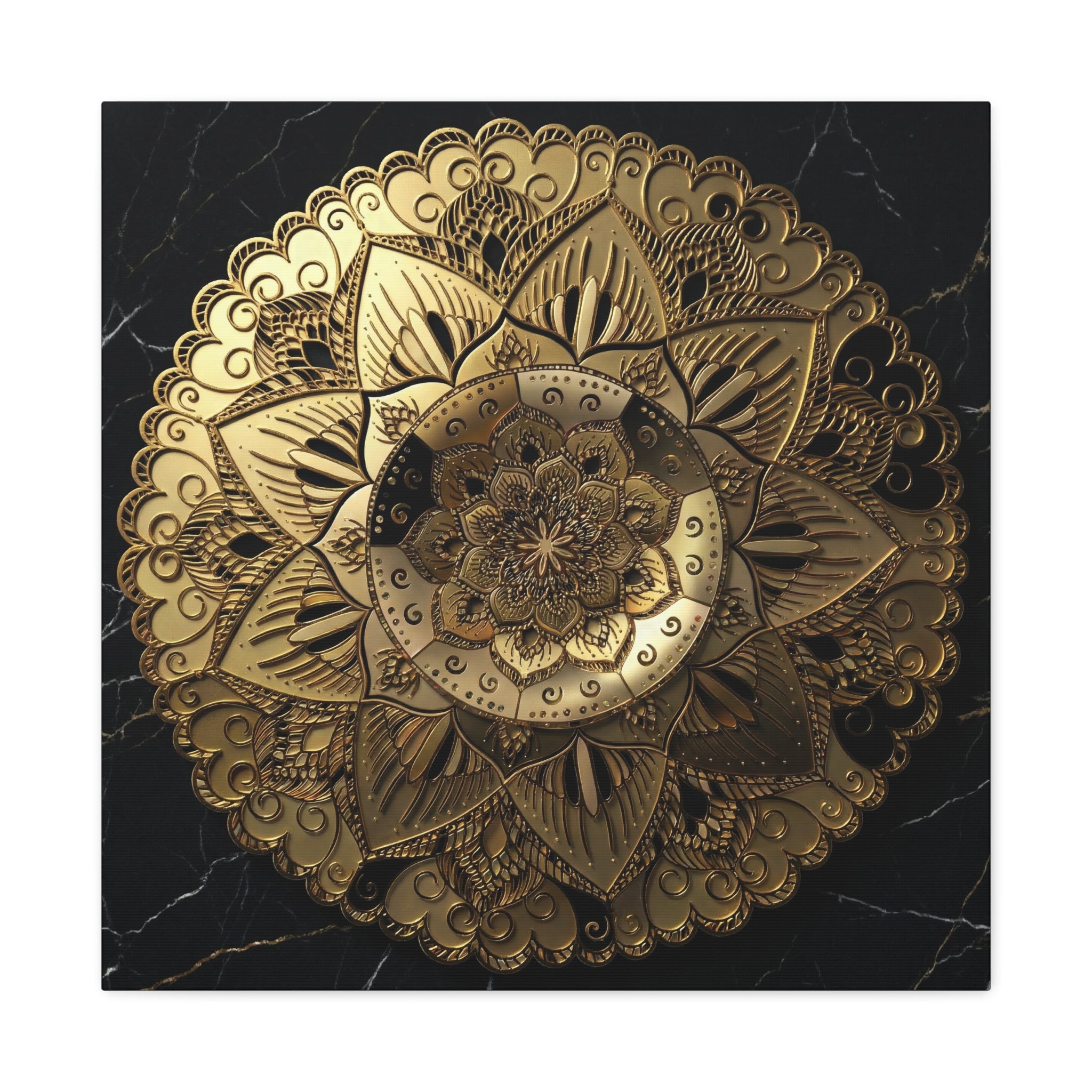 Golden Echo in the Void – Matte Stretched Canvas