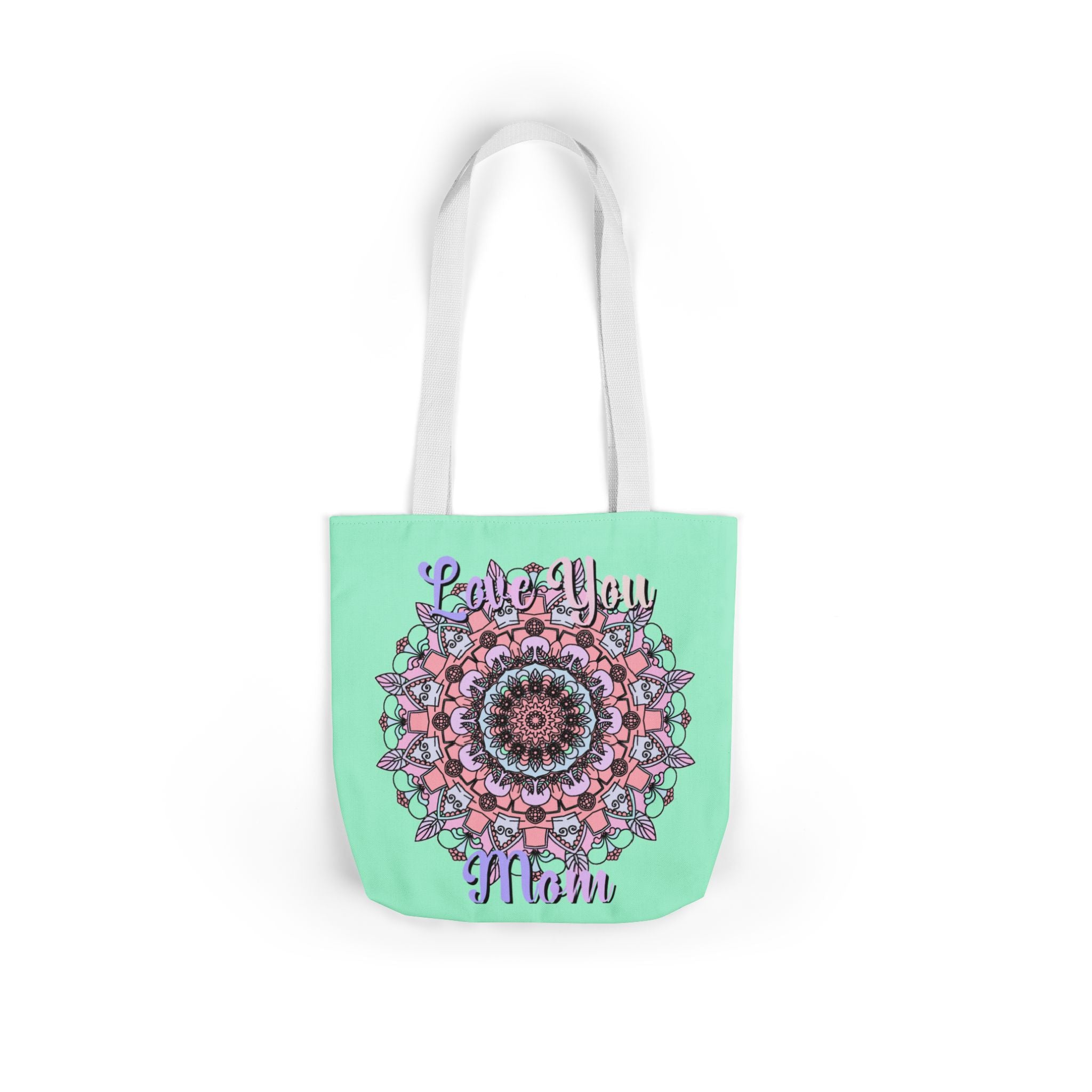 Mandala 'Love You Mom' Canvas Tote — Floral Mother's Day Gift Bag