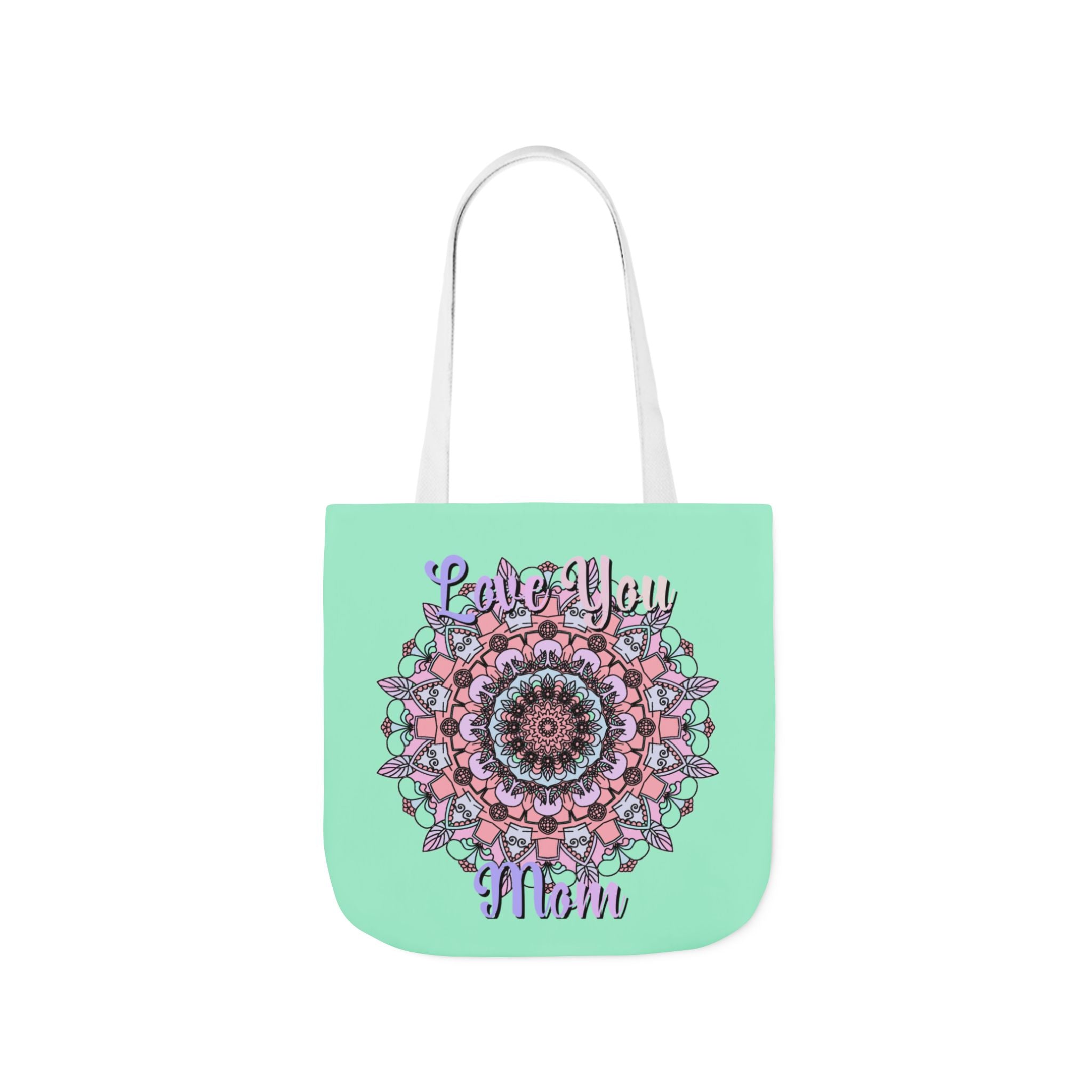 Mandala 'Love You Mom' Canvas Tote — Floral Mother's Day Gift Bag