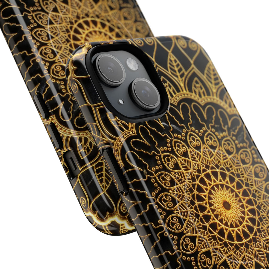 Mandala Gold Handyhülle — Robuste magnetische iPhone-Hülle