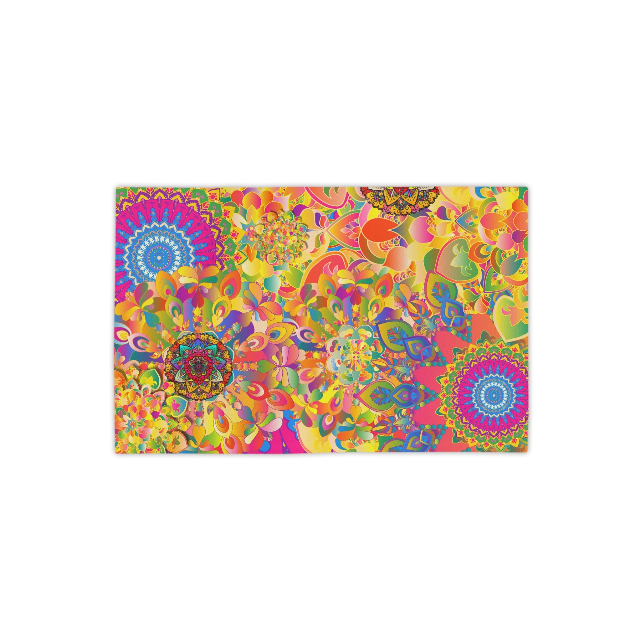 Psychedelic Floral Mandala Beach Towel