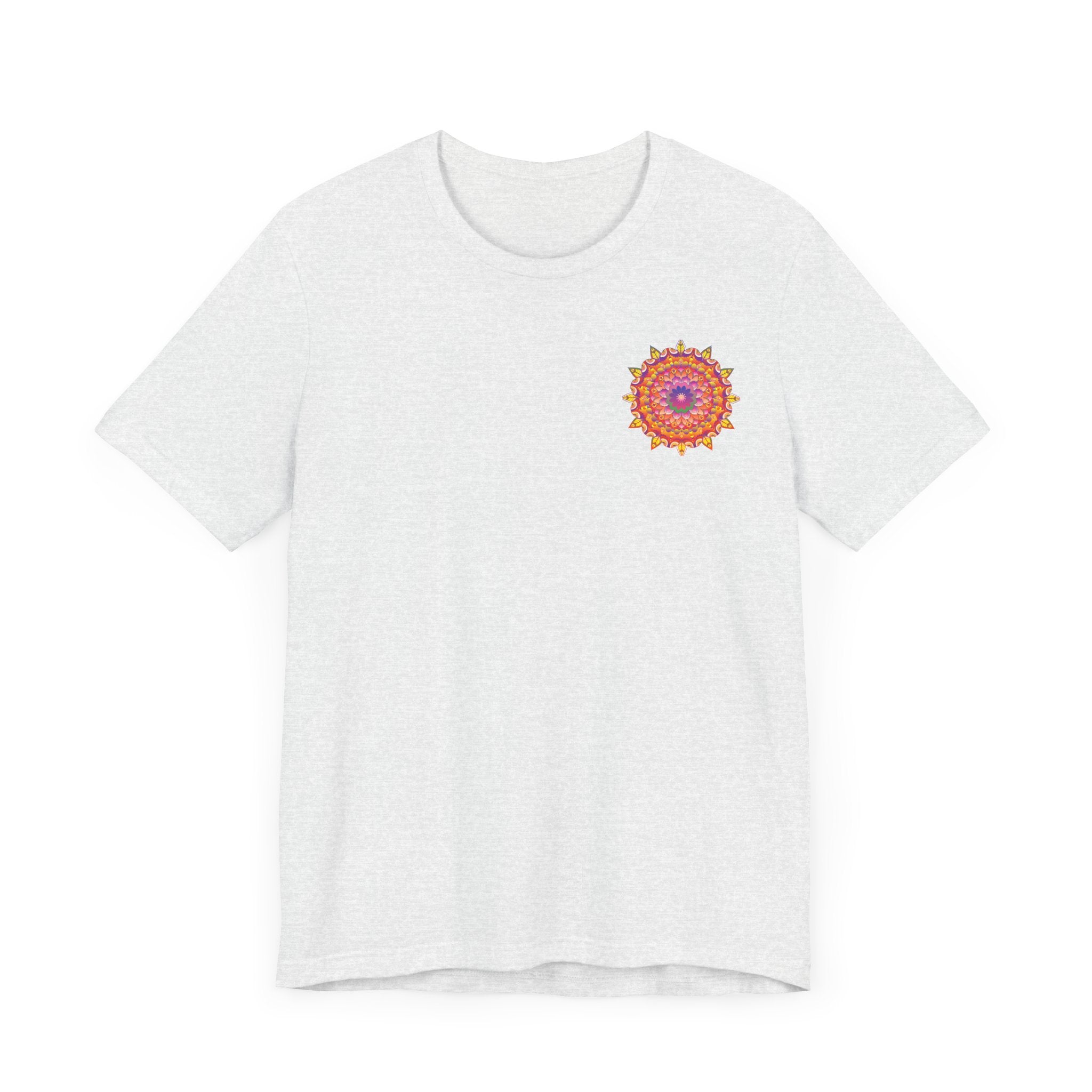 Vibrant mandala t-shirt with a colorful and intricate mandala design